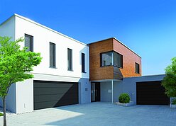 Foto von einem modernen Haus mit Sektionaltor