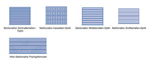 Illustration verschiedener Motive an Sektionaltoren