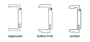 Zeichnungen der 3 Profilarten